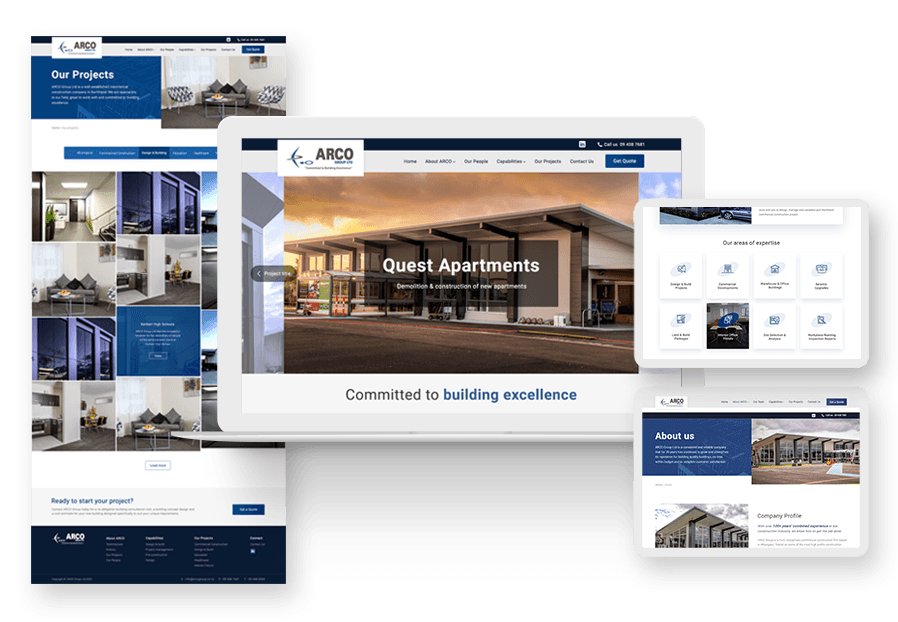 Www.jaxfog created the website for construction company ARCO to present their services